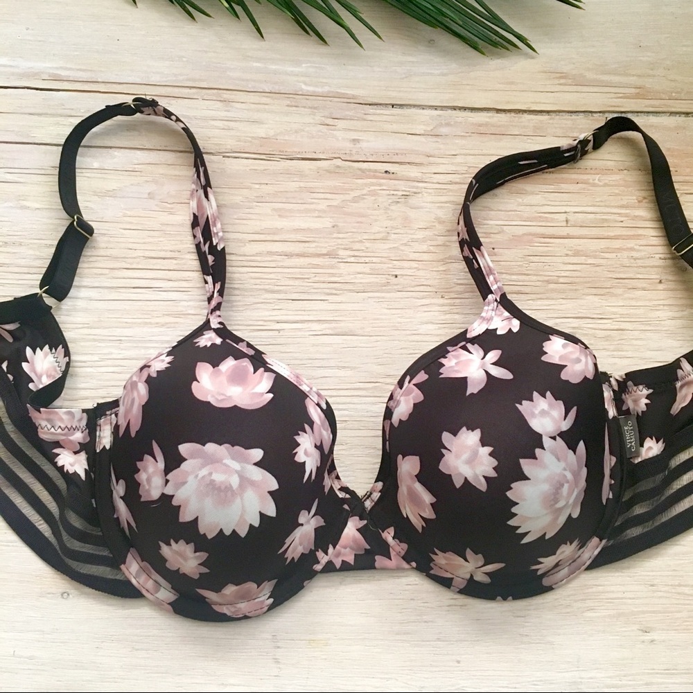 VINCE CAMUTO 🌸 Pink Lily Blk Bra 38C